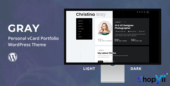 Gray v1.0 - Personal Portfolio WordPress Theme