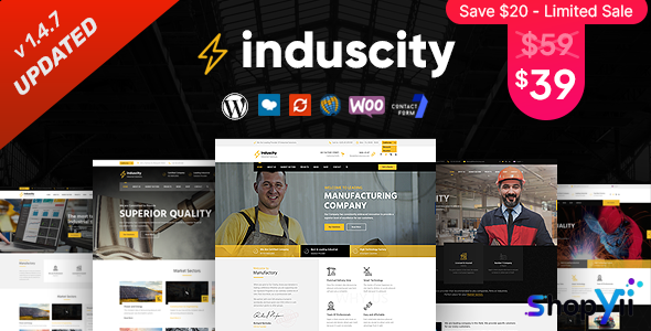 Induscity v1.2.6 - Factory and Manufacturing WordPress Theme
