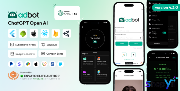 AdBot v1.0 - ChatGPT Open AI Android and iOS App