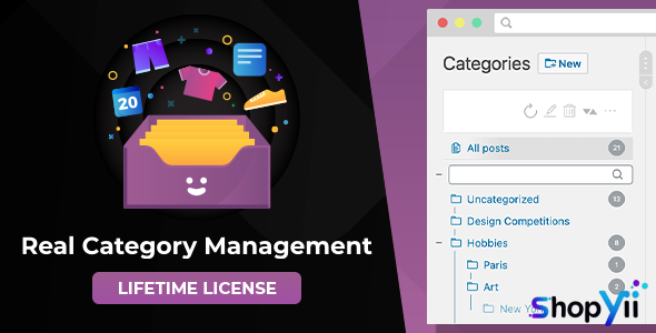 WordPress Real Category Management v3.2.7 - Custom category term order / Tree view