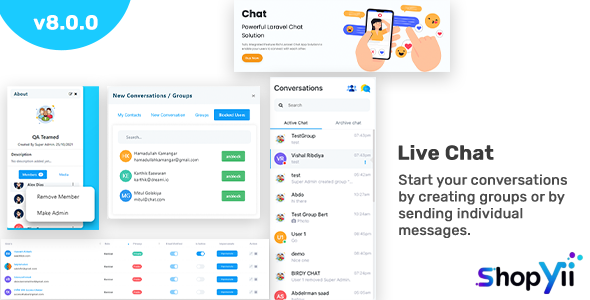 InfyChat v3.3.0 - Laravel Chat App (Private + Group Chat)