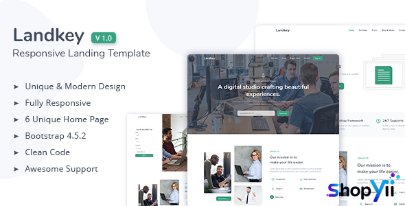 Landkey - A Responsive Creative Landing Page Template