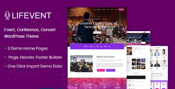 Lifevent v1.0.4 - Conference WordPress Theme