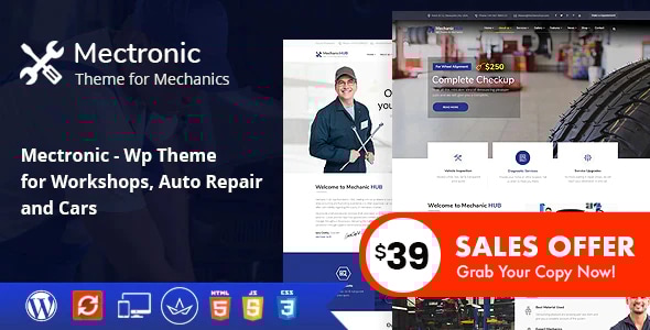 Mectronic v2.0 - WordPress Theme for Car Repair Center