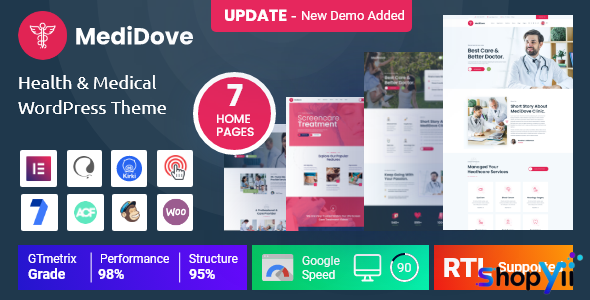 MediDove v2.2.0 - Medical Care, Home Healthcare Service WP Theme + RTL