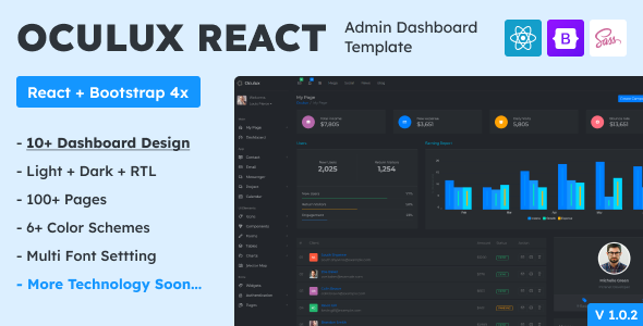 Oculux React v1.0 - Admin Dashboard Template