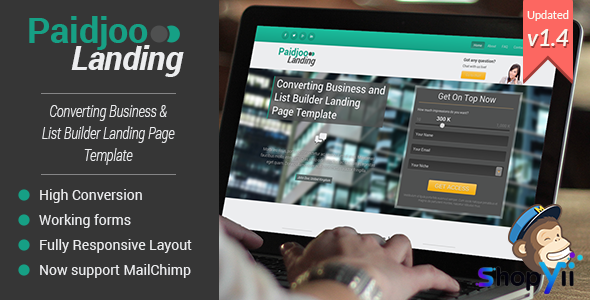 Paidjoo v1.4 - Business & List Builder Landing Page