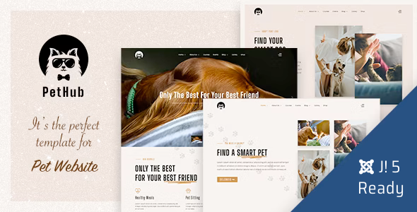 PetHub v1.0 - Dog, Cat Care & Veterinary Joomla Template