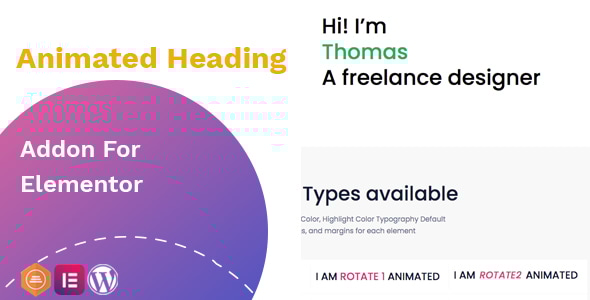 Animated heading addon v1.0.1 – widget for Elementor