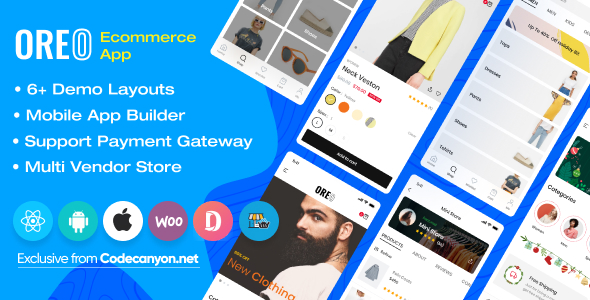 Oreo Fashion v1.3.0 - Full React Native App for Woocommerce