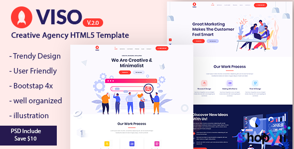 VISO v2.0 - Creative Agency Portfolio Landing Page Template
