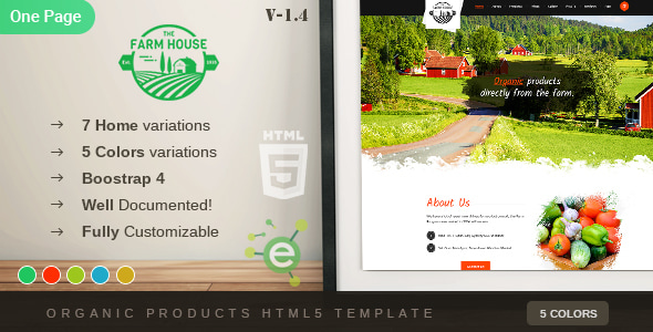 The Farm House v1.4 - One Page Organic Food, Fruit and Vegetables Products HTML5 Template