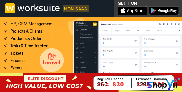 WORKSUITE v5.2.83 - HR, CRM and Project Management - nulled