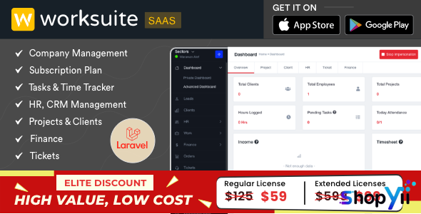 Worksuite Saas v3.4.6 - Project Management System - nulled
