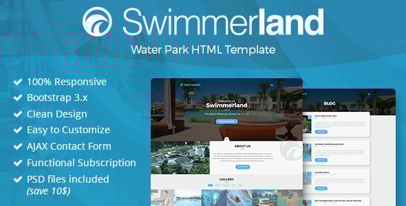 Swimmerland v1.0 - Water Park HTML Template