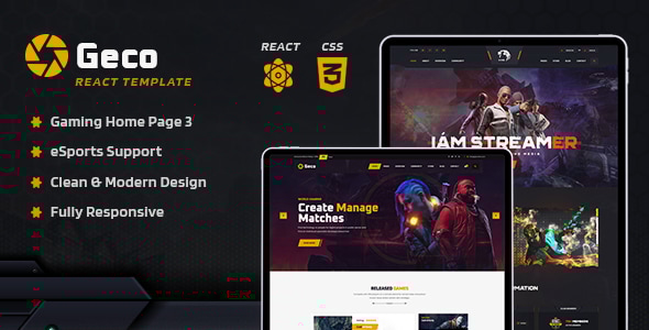 Geco v1.0 - eSports Gaming React JS Template