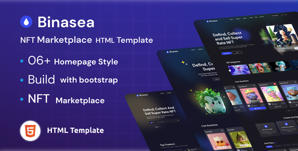 Binasea - NFT Marketplace HTML Template