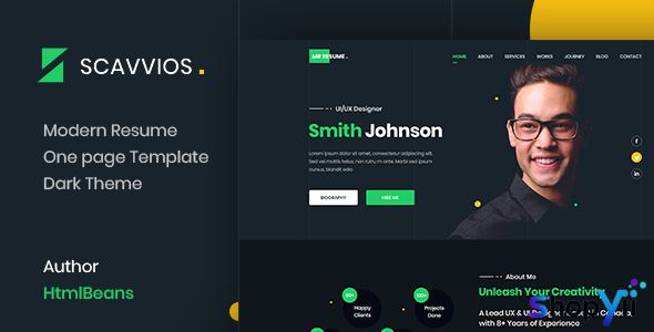 Scavvios v1.0 - One Page Parallax HTML5 Template