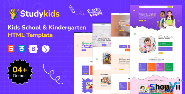 Studykids - Kindergarten School HTML Template