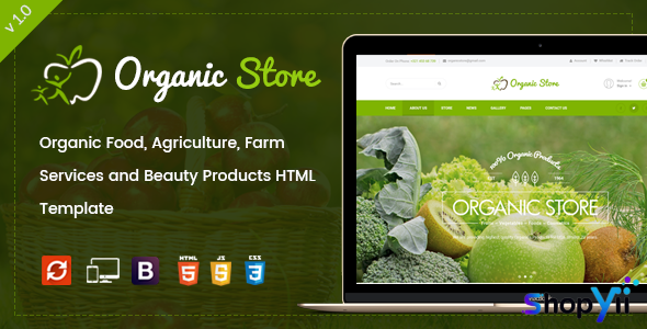 Organic Store - Agriculture and Beauty Products HTML Template