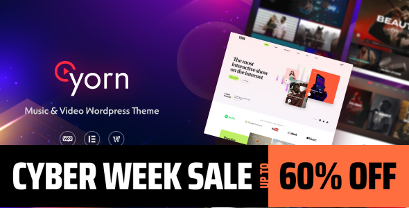 Yorn v1.0.0 - Music & Video WordPress Theme