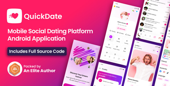 QuickDate Android v1.6.1  - Mobile Social Dating Platform Application