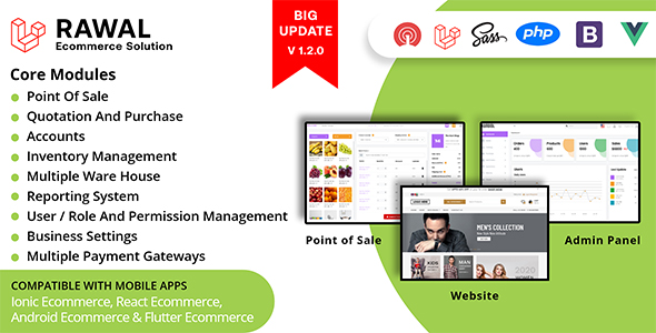 Laravel Ecommerce v4.0.18 - Universal Ecommerce/Store Full Website with Themes and Advanced CMS/Admin Panel