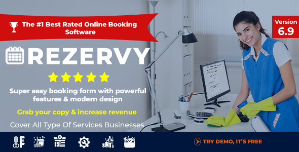 Rezervy v6.2 - Online bookings system for cleaning, maids, plumber, maintenance, repair, salon services