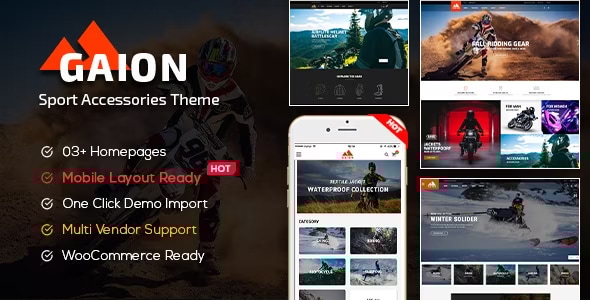 Gaion v1.1.21 - Sport Accessories Shop WordPress WooCommerce Theme (Mobile Layout Ready)