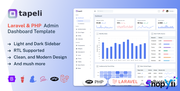 Tapeli - Laravel & PHP Admin Dashboard Template