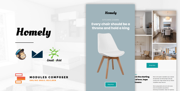 Homely v1.0 - E-Commerce Responsive Furniture and Interior design Email with Online Builder