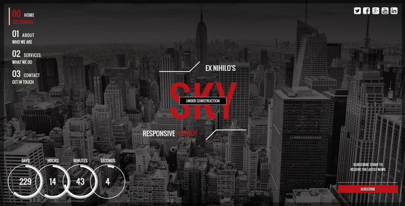Sky v1.4 - Responsive Coming Soon Page