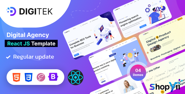 Digitek - Saas & Digital Agency React NextJS Template