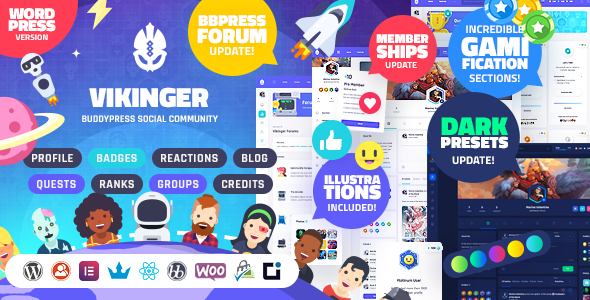 Vikinger v1.1.1 - BuddyPress and GamiPress Social Community