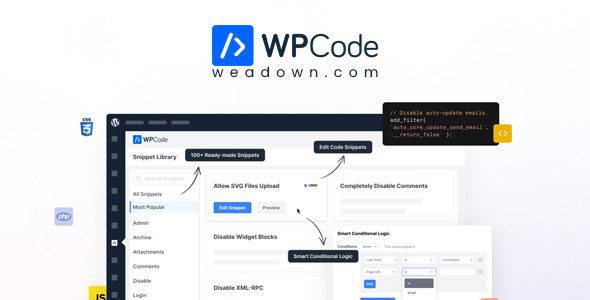 WPCode Pro 2.2.8 + Addons – WordPress Code Snippets Plugin