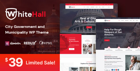 White Hall v1.4 - Municipal and Government WordPress Theme