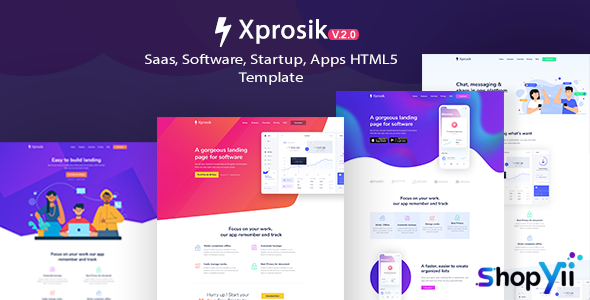Xprosik – Saas & Software App Landing Page Template
