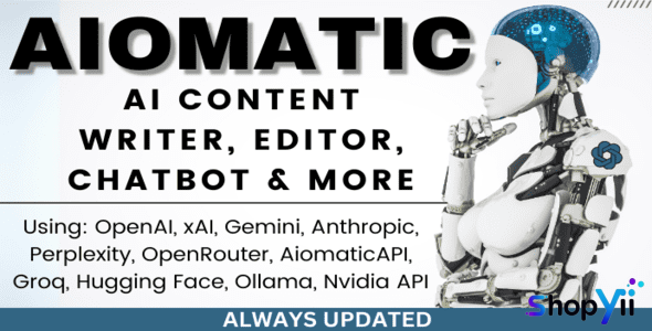 AIomatic 2.4.8 – AI Content Writer, Editor, ChatBot & AI Toolkit