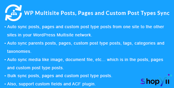 WordPress Multisite Posts, Pages and Custom Post Type Posts Sync v1.4.0