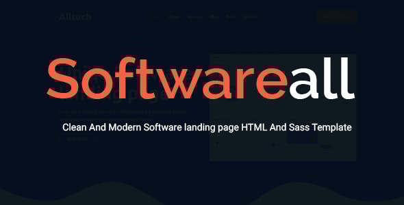 Softwareall - Software landing Page HTML And Sass Template