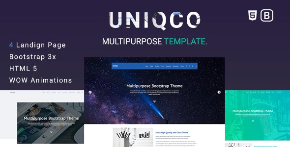 Uniqco - Multipurpose Responsive Bootstrap Landing page Template