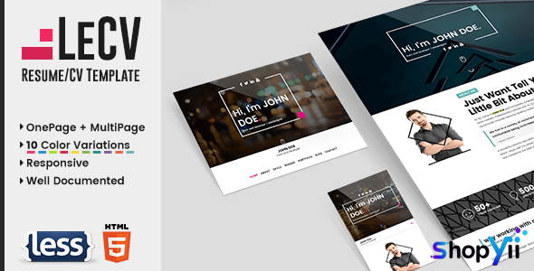 LeCV - Creative responsive resume / CV template