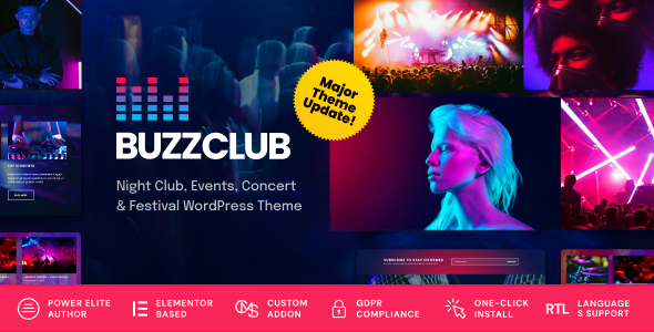 Buzz Club v2.0.0 - Night Club, DJ & Music Festival Event WordPress Theme