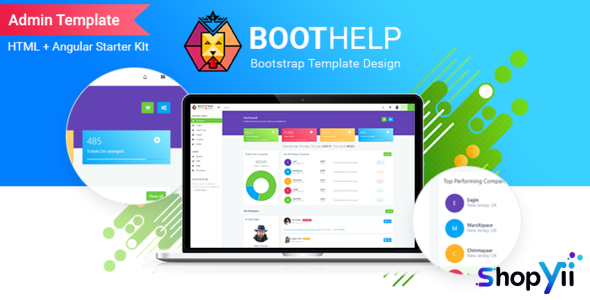 BootHelp - Bootstrap Admin Dashboard HTML PSD Angular Starter kit