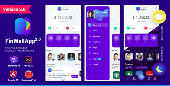 Finwallapp v1.0 - Mobile HTML template
