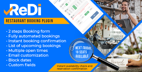 ReDi v19.1219 - Restaurant Booking plugin for WordPress