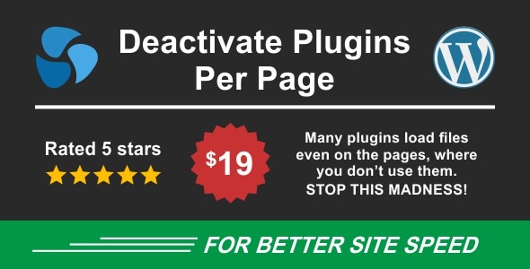 Deactivate Plugins Per Page v1.10.0 - Improve WordPress Performance
