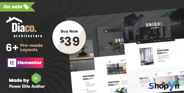Diaco v1.5 - Architecture & Interior Design Elementor WordPress Theme
