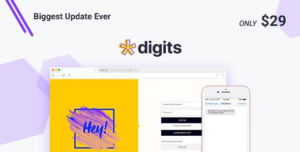 Digits 8.5 + Addons – WordPress Mobile Phone Number OTP Signup and Login Form