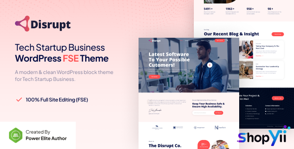 Disrupt v1.0 – Tech Startup Business FSE WordPress Theme
